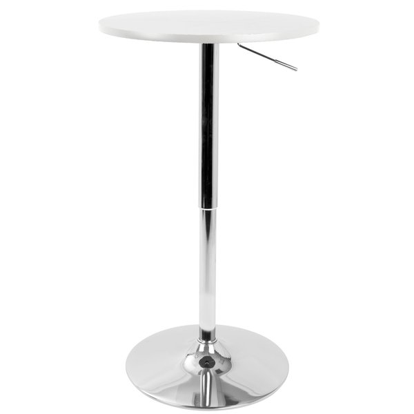 Lumisource Adjustable Bar Table in White BT-ADJ23TW W